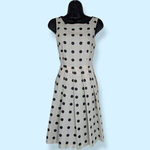 Vintage Eva Franco Polka Dot Pleated Skirt Dress